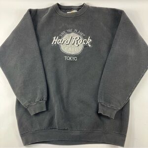 Vintage Hard Rock Cafe Tokyo Save The Planet Charcoal Crewneck Sweater